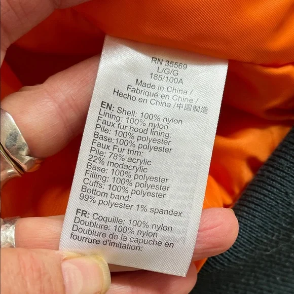 Alpha Industries Flying Man’s N-2B dark teal Fur-Trimmed Hooded Jacket - Picture 7 of 16